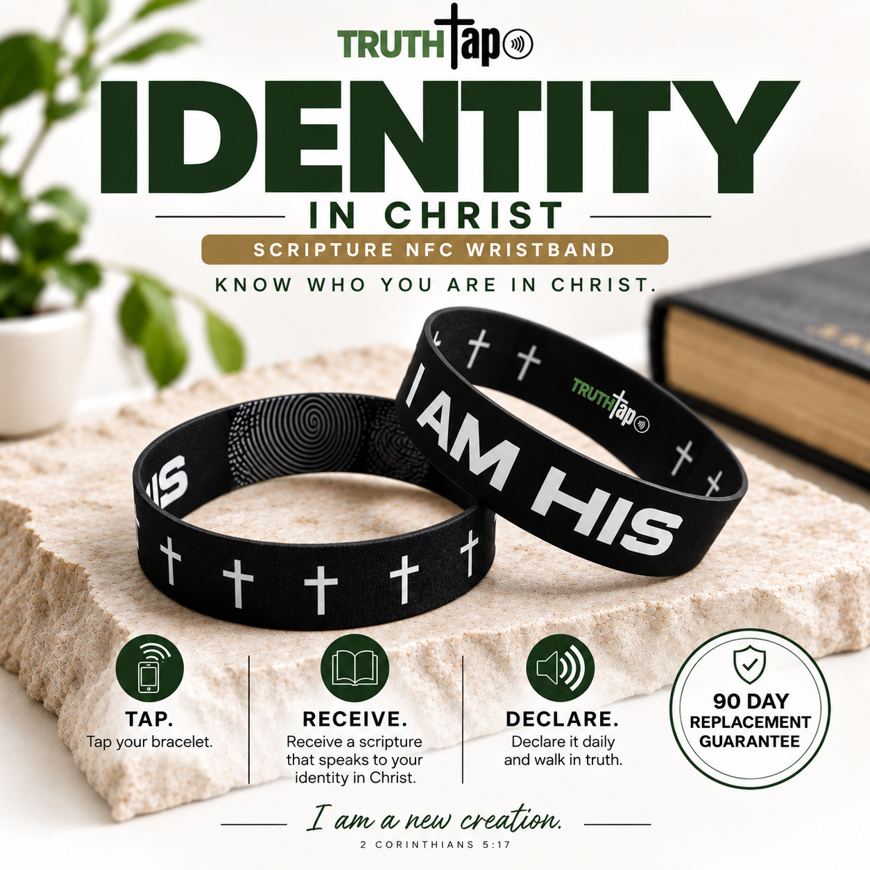 TruthTap™ Christian Scripture Wristband Starter Bundle – 3 Pack