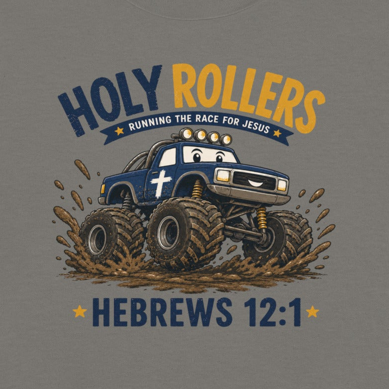 Holy Rollers Kids Christian Tee- Hebrews 12:1